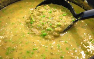 Split & Sweet Pea Soup with Potatoes, Garlic, Celery & Carrots for Lent