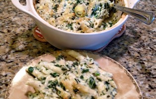 Spinach & Artichoke Baked Pasta .. perfect for Ash Wednesday and Meatless Mondays!