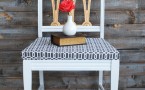 White, Gold and Grey Chair Makeover