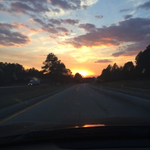 Sunset view driving home from Sumter, SC