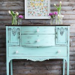 Chalky Finish Mint and Floral Buffet
